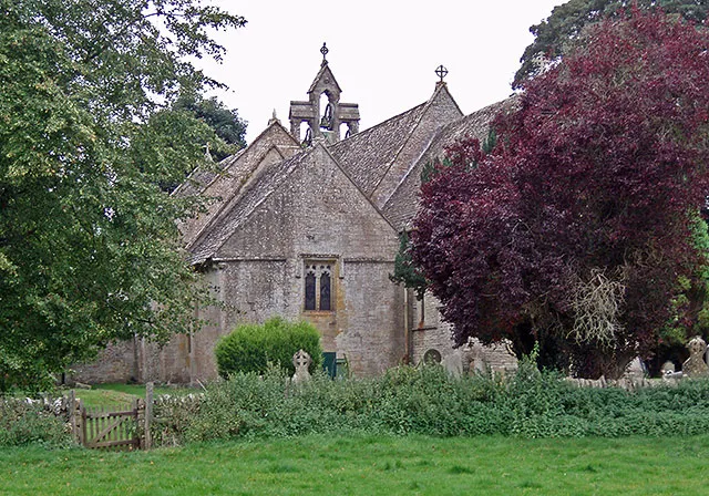 The church of St Mary's at Lower Swell "The church of St Mary's at Lower Swell in the Cotswolds holds a fine norman archway which holds a crude Sheela Na Gig and a possible exhibitionist male.". According to http://www.sheelanagig.org/SheelaLowerSwell.htm