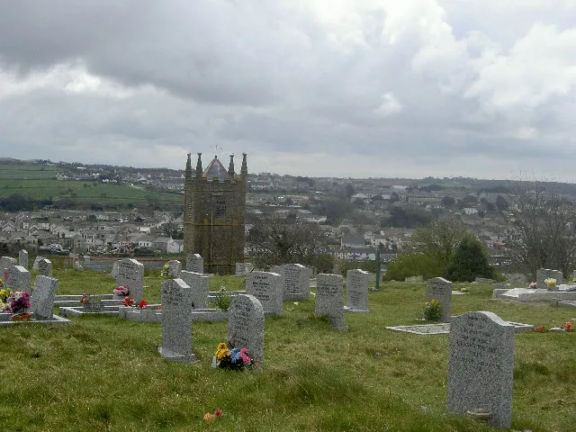 Phillack church taken from the cemetery