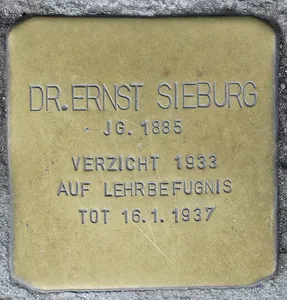 Stolperstein dedicated to Ernst Sieburg