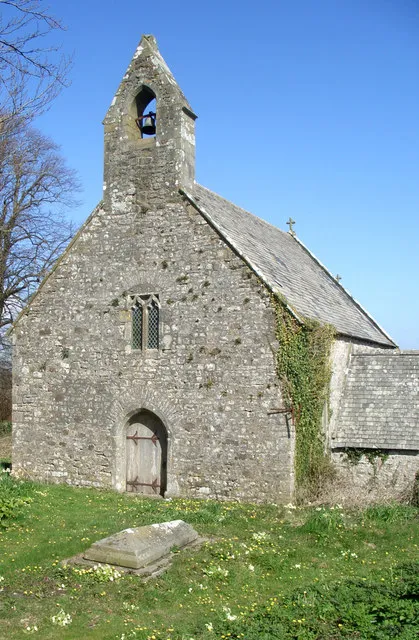 Church of St Tydwg, Tythegston South (or possibly south west) face of church as seen from just inside the entrance to the churchyard.