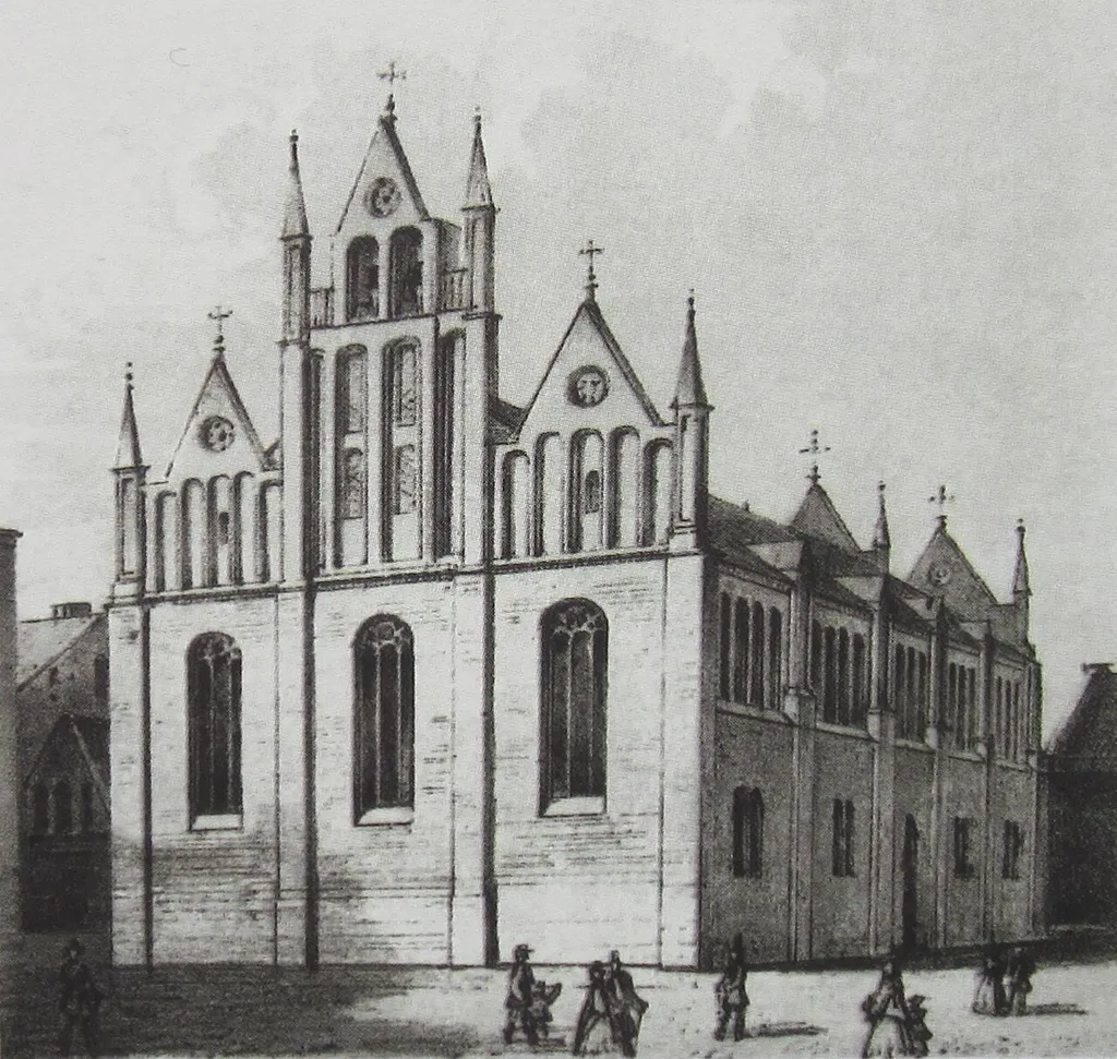 Church of St. Jacob (Lietuvininkai or Laukininkai) in Klaipėda, painted in the second half of the 19th century