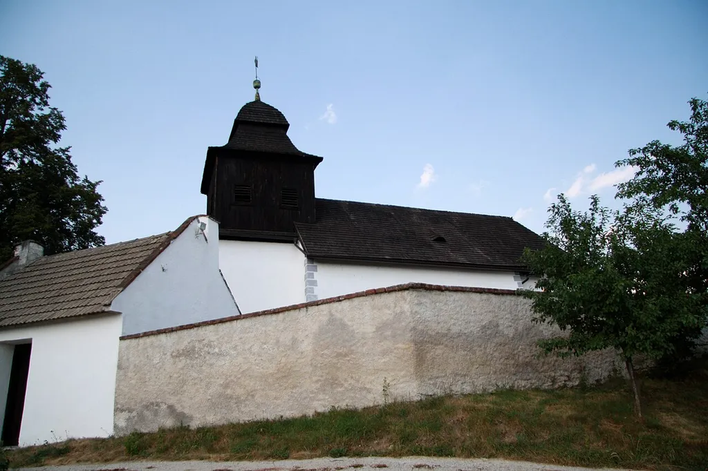Outside of Church of Saint Clemens in Jasenice, Třebíč District.