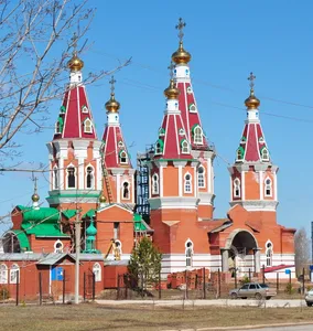 Saint Pantaleon Orthodox cathedral in Otradny