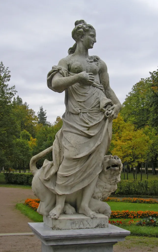 Allegory of Peace statue in Pavlovsk Park by Pietro Baratta