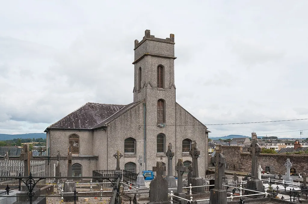 View of the church of Carrickbeg Friary that was in use from 1822 to 2006, looking north. It was originally located in County Waterford before Carrickbeg was joined to Carrick-on-suir on the other side of the River Suir.
