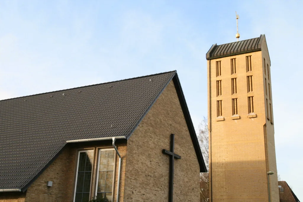 Church of Wichern in Neumünster, spire and parts of nave
