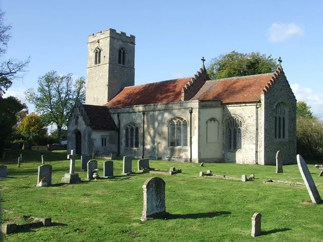 St Nicholas' parish church, Rushbrooke, Suffolk, seen from the southeast