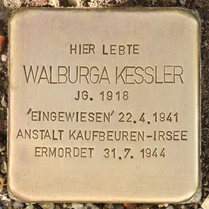 Stolperstein dedicated to Walburga Kessler