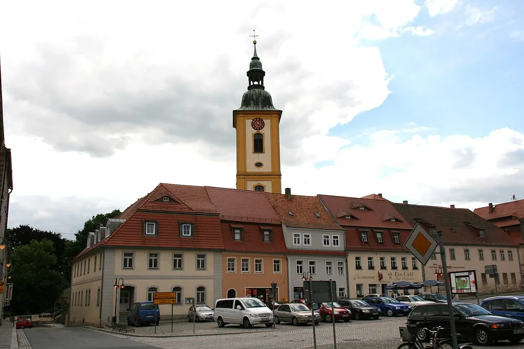 Marktplatz an Bautzener Straße / Görlitzer Straße in Bernstadt a. d. Eigen
