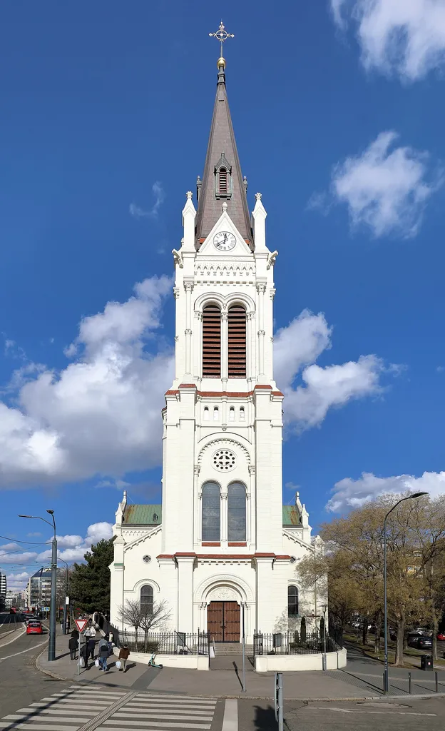 Southwest view of the Blumenthal Church in Bratislava.