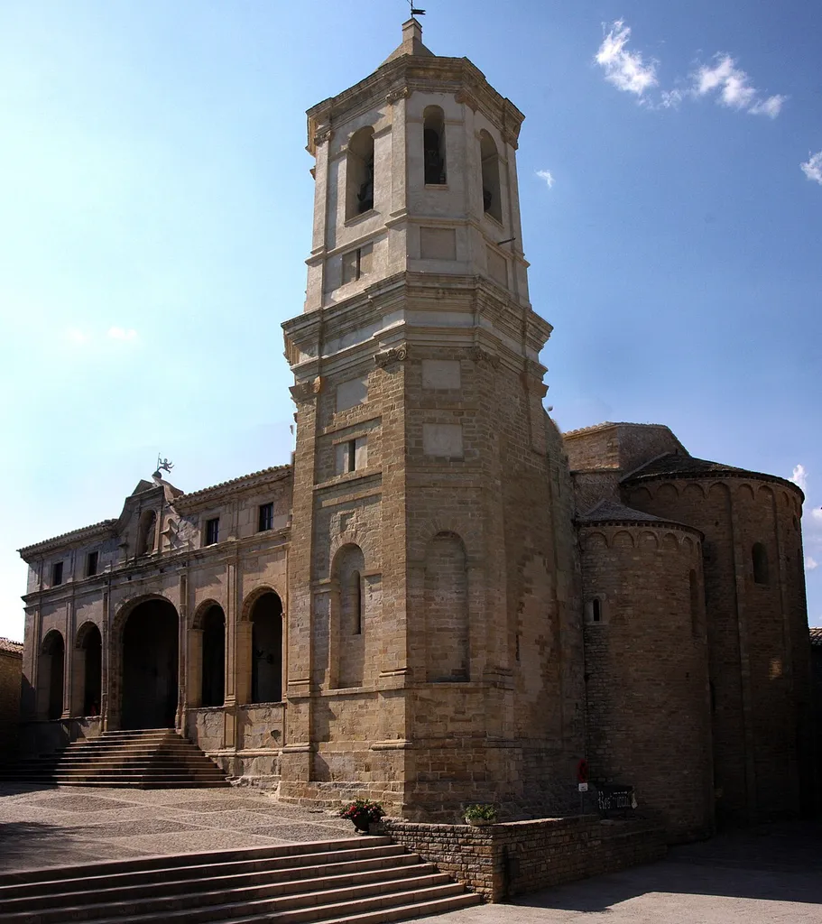 Portic of the San Vicente Cathedral, in Roda de Isábena, Huesca, Spain.