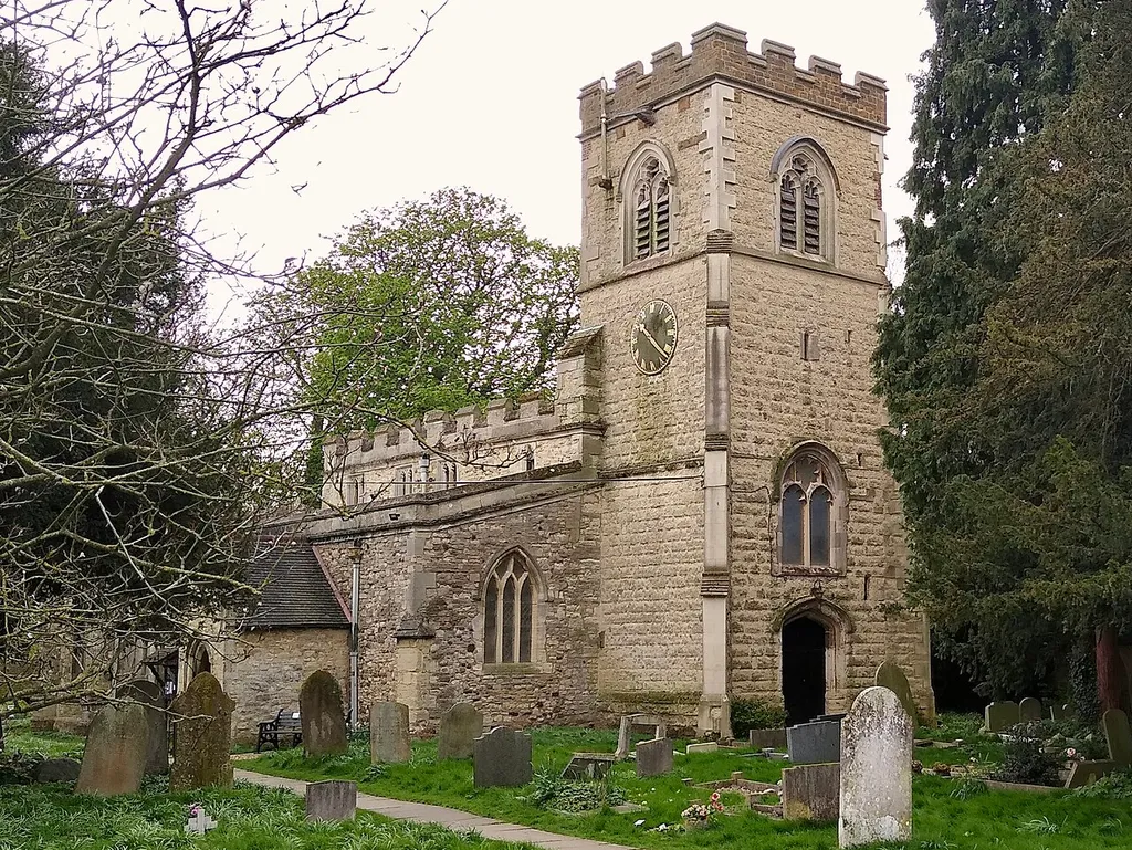 St Faith's Church (tower and west end), Newton Longville, Buckinghamshire