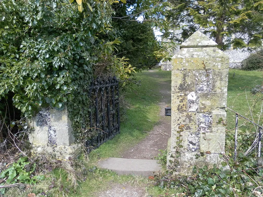 Gate piers and Gate at Stanmer Church, City of Brighton and Hove, England.