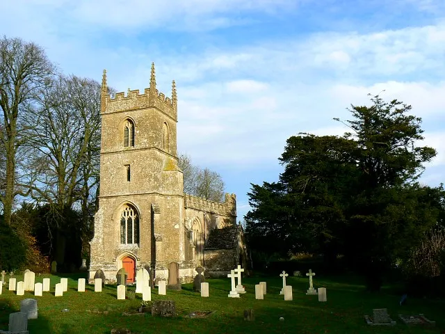 All Saints parish church, Yatesbury, Wiltshire, seen from the southwest