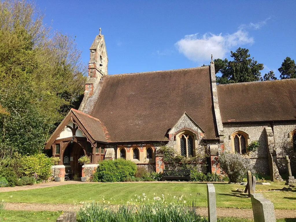 St Margaret's parish church, Halstead, Kent, seen from the south