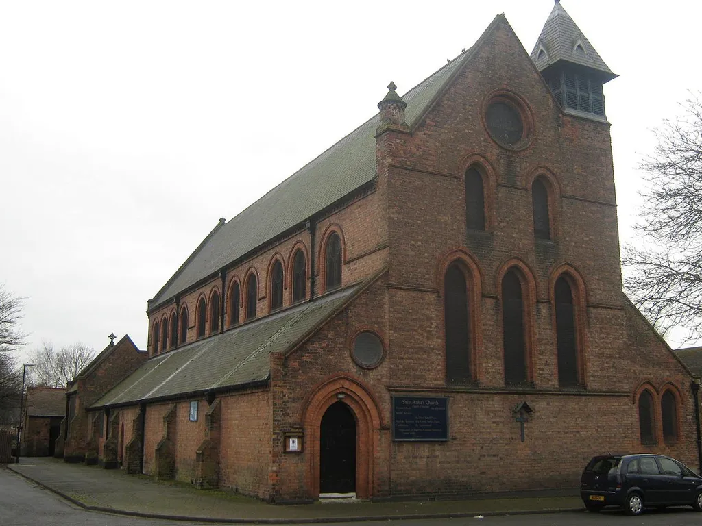 Saint Anne's Church, Whitecross Street and Leaper Street, Derby Saint Anne's Church on the junction of Whitecross and Leaper Street in the West End area of Derby. The Church is an Anglo-Catholic one.
