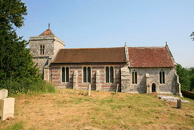 Church of St Mary &amp; St Lawrence, Stratford Tony. This church is no longer used and is in the care of a preservation trust. See also 196488. It is approached via a footbridge over the River Ebble.