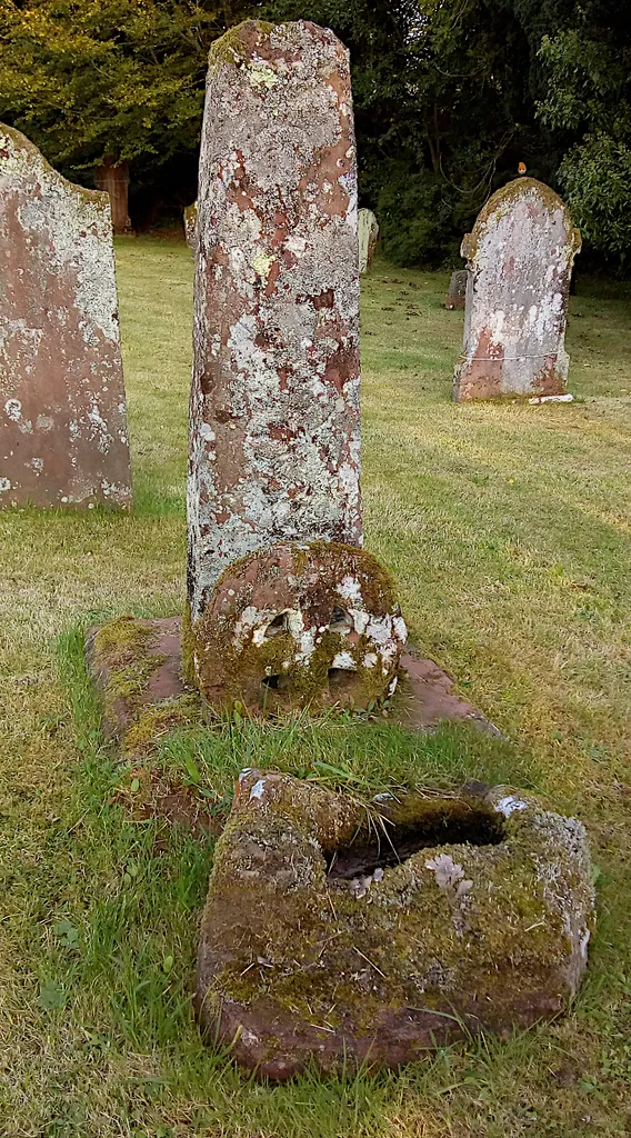 Ancient high cross shaft, head and socket base in St Michael and All Angels churchyard, Muncaster, Cumbria, from west .mw-parser-output .messagebox{margin:4px 0;width:auto;border-collapse:collapse;border:2px solid var(--border-color-progressive,#6485d1);background-color:var(--background-color-neutral-subtle,#fbfcff);color:var(--color-base,#202122);box-sizing:border-box;border-inline-start-width:8px}.mw-parser-output .messagebox.mbox-small{font-size:88%;line-height:1.25em}.mw-parser-output .mbox-warning,.mw-parser-output .mbox-speedy{border:2px solid var(--border-color-error,#b22222);background:var(--background-color-error-subtle,#ffdbdb);border-inline-start-width:8px}.mw-parser-output .mbox-serious,.mw-parser-output .mbox-delete,.mw-parser-output .mbox-stop{border:2px solid var(--border-color-error,#b22222);border-inline-start-width:8px}.mw-parser-output .mbox-issue,.mw-parser-output .mbox-content{border:2px solid #f28500;background:var(--background-color-warning-subtle,#ffe);border-inline-start-width:8px}.mw-parser-output .mbox-query,.mw-parser-output .mbox-style{border:2px solid #f4c430;background:var(--background-color-warning-subtle,#ffe);border-inline-start-width:8px}.mw-parser-output .mbox-shit{border:2px solid #960;border-inline-start-width:8px}.mw-parser-output .mbox-license{border:2px solid #88a;border-inline-start-width:initial}.mw-parser-output .mbox-legal{border:2px solid var(--border-color-notice,#666);background:var(--background-color-base,#fff);border-inline-start-width:8px}.mw-parser-output .mbox-honor{border:2px solid #ca3;background:var(--background-color-warning-subtle,#fcf4db);border-inline-start-width:8px}.mw-parser-output .mbox-growth{border:2px solid #8d4;background:var(--background-color-success-subtle,#d5fdf4);border-inline-start-width:8px}.mw-parser-output .mbox-move{border:2px solid #93c;border-inline-start-width:8px}.mw-parser-output .mbox-protection,.mw-parser-output .mbox-message{border:2px solid var(--border-color-base,#aaa);border-inl