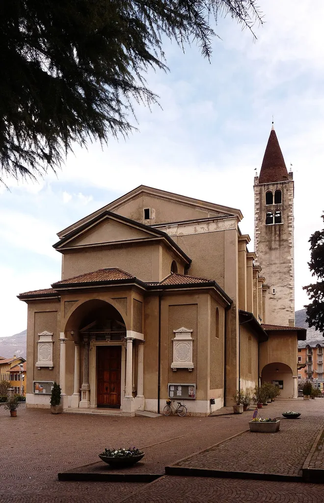 Mori (Italy): front of the church of Santo Stefano