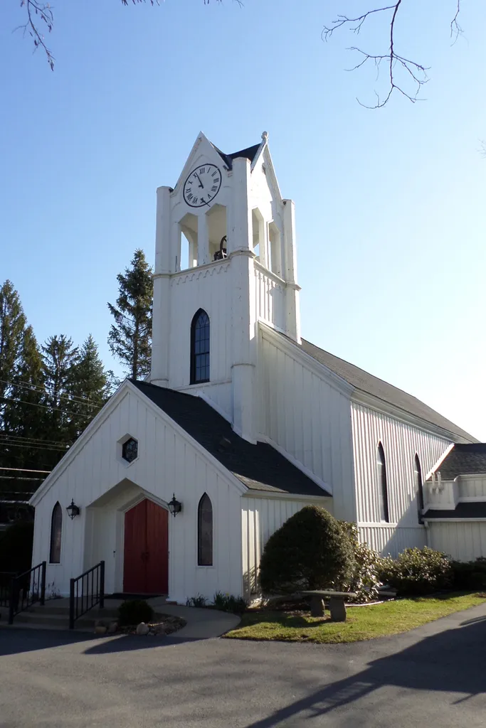 Historic carpenter gothic church built 1849
