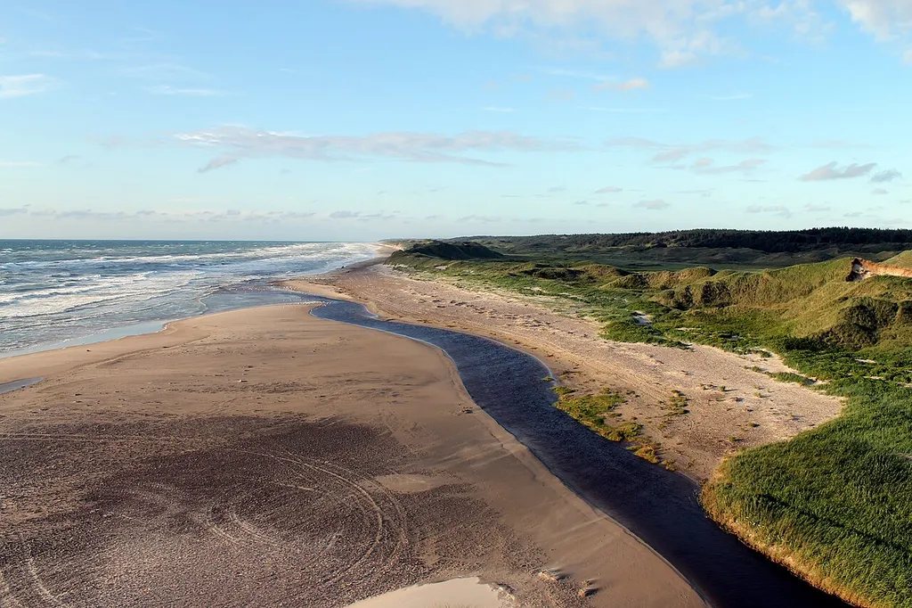 Liver Å river in Denmark, the mouth into Skagerrak (protected area)