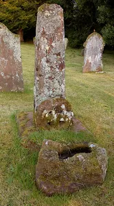 High cross shaft, high cross head and high cross base in St Michael and All Angels churchyard
