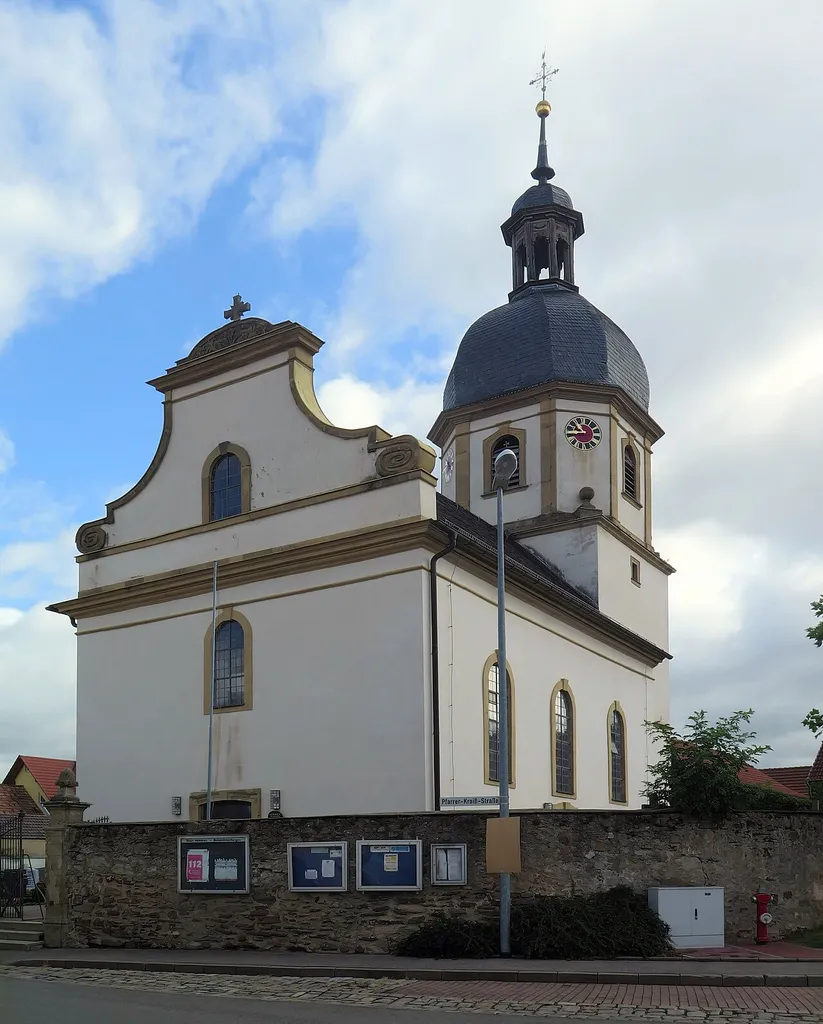 Catholic parish church of Saint Kilian and Mary Magdalene, with gabled roof, gable façade, 1750