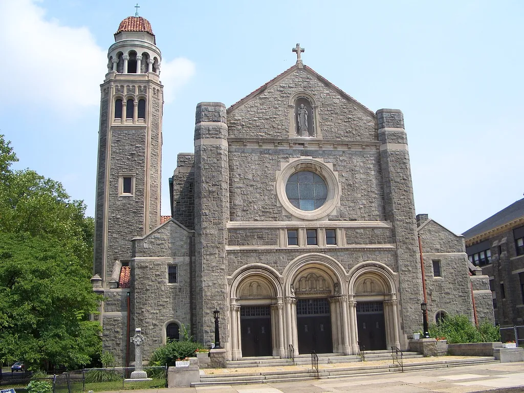 Picture of St. Cyprian Catholic Church, Philadelphia. The main entrance on the south side of the church.