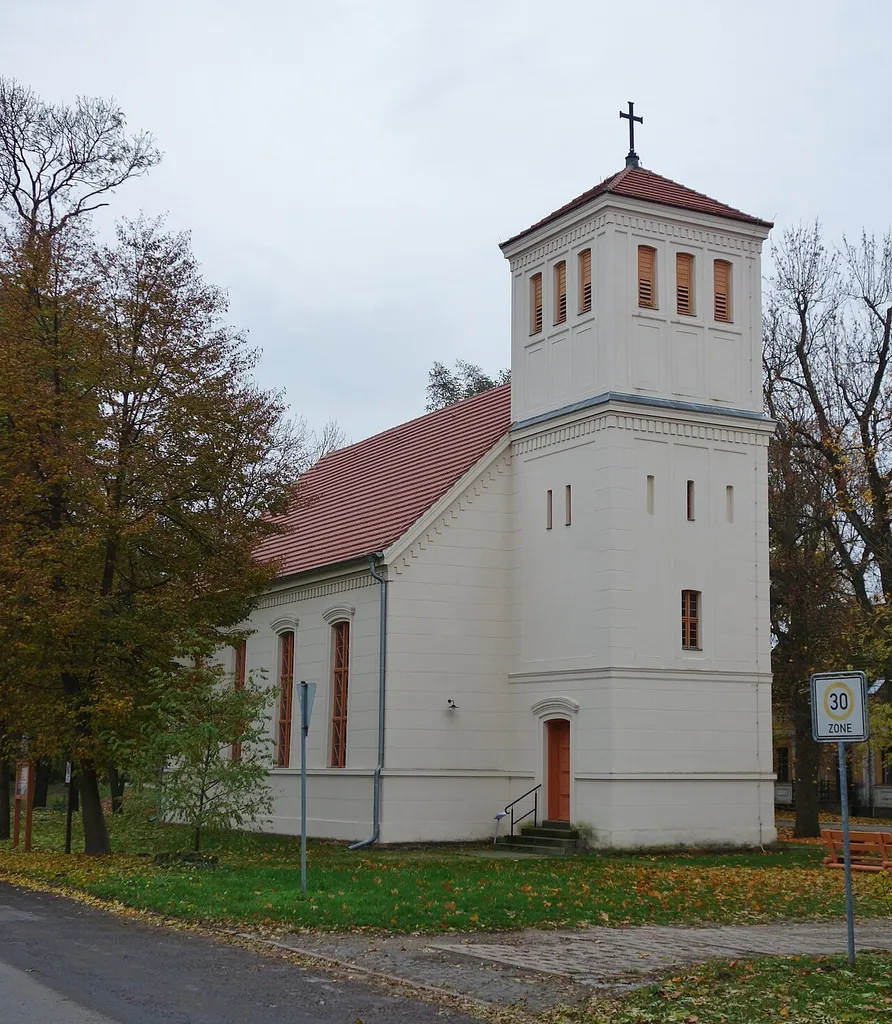 Northern view of church in Neulietzegöricke, Neulewin municipality, Märkisch-Oderland district, Brandenburg state, Germany