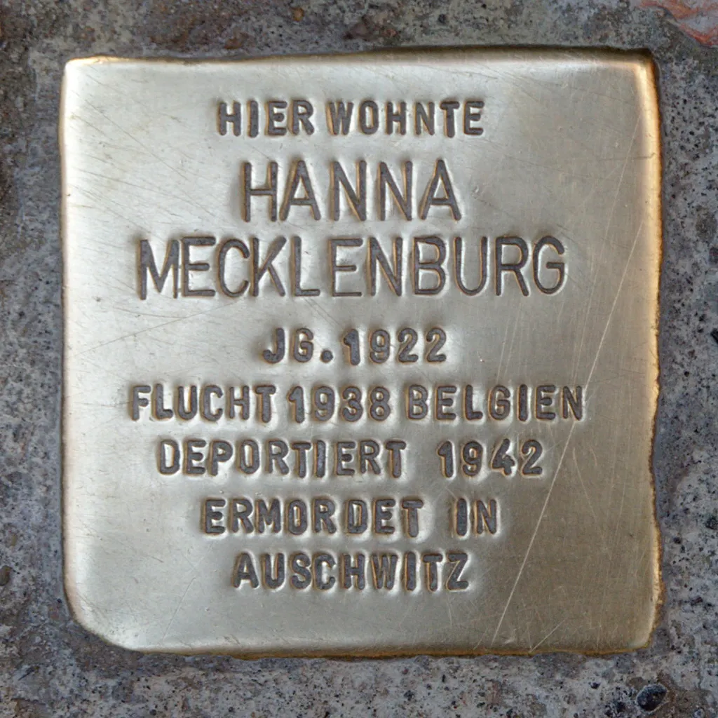 Stolperstein in Lübeck: Hanna Mecklenburg (1922)
