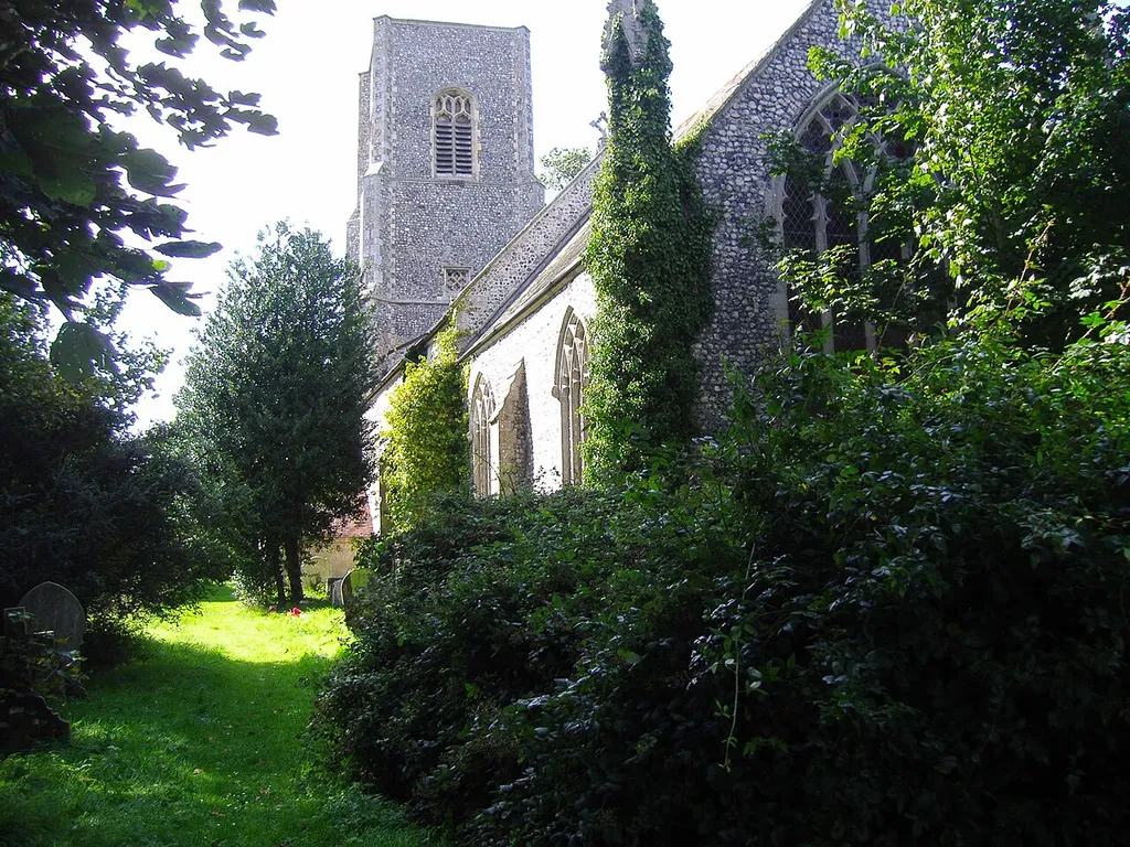 The parish church of Saint Giles in the Norfolk village of Bradfield