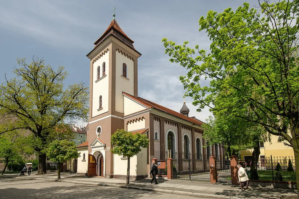 Legnica, kościół staroluterański, ob. cerkiew prawosł. par. pw. Zmartychwstania Pańskiego, 1847, 1912