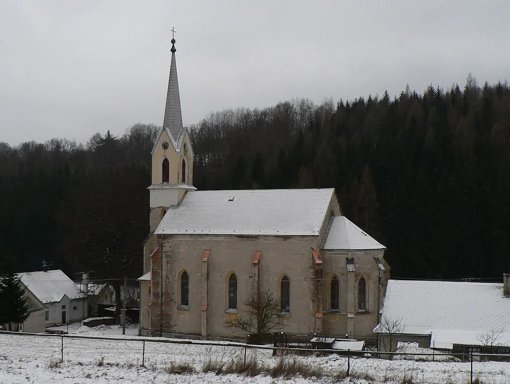 Oskava, Šumperk District, Czechia, part Bedřichov. Church of Saint Frederick.
