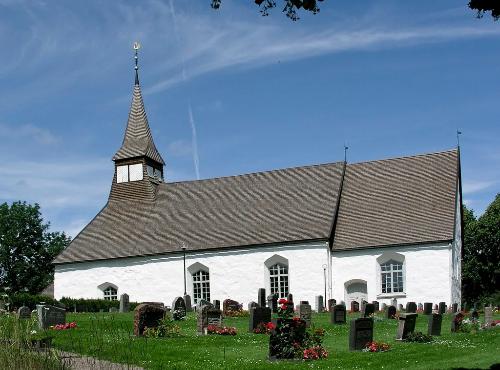 Ölmstads kyrka, Diocese of Växjö, Sweden. Ölmstad. Distant view