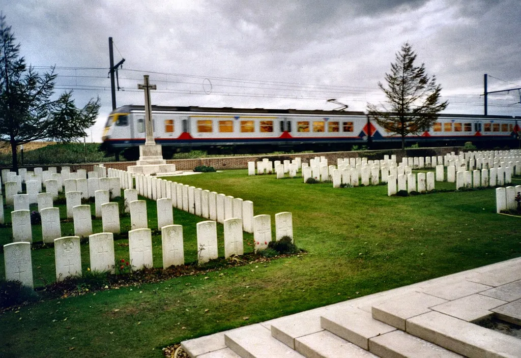 Larch Wood (Railway Cutting) Commonwealth War Graves Commission cemetery in Flanders, Belgium.