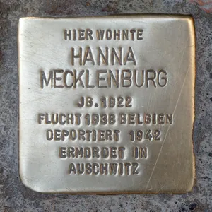 Stolperstein dedicated to Hanna Mecklenburg
