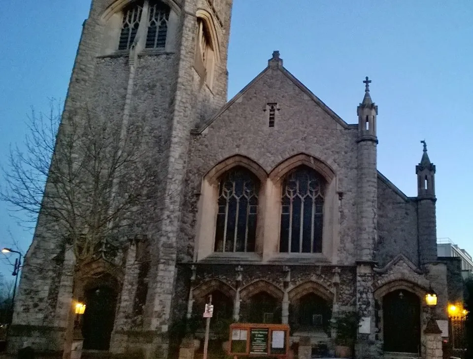 Part of Acton Hill Methodist Church, High Street, Acton, London W3, seen from the north