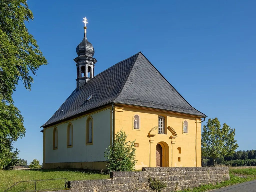 Catholic pilgrimage church to the Holy Cross between Steinfeld and Königsfeld in Franconian Switzerland