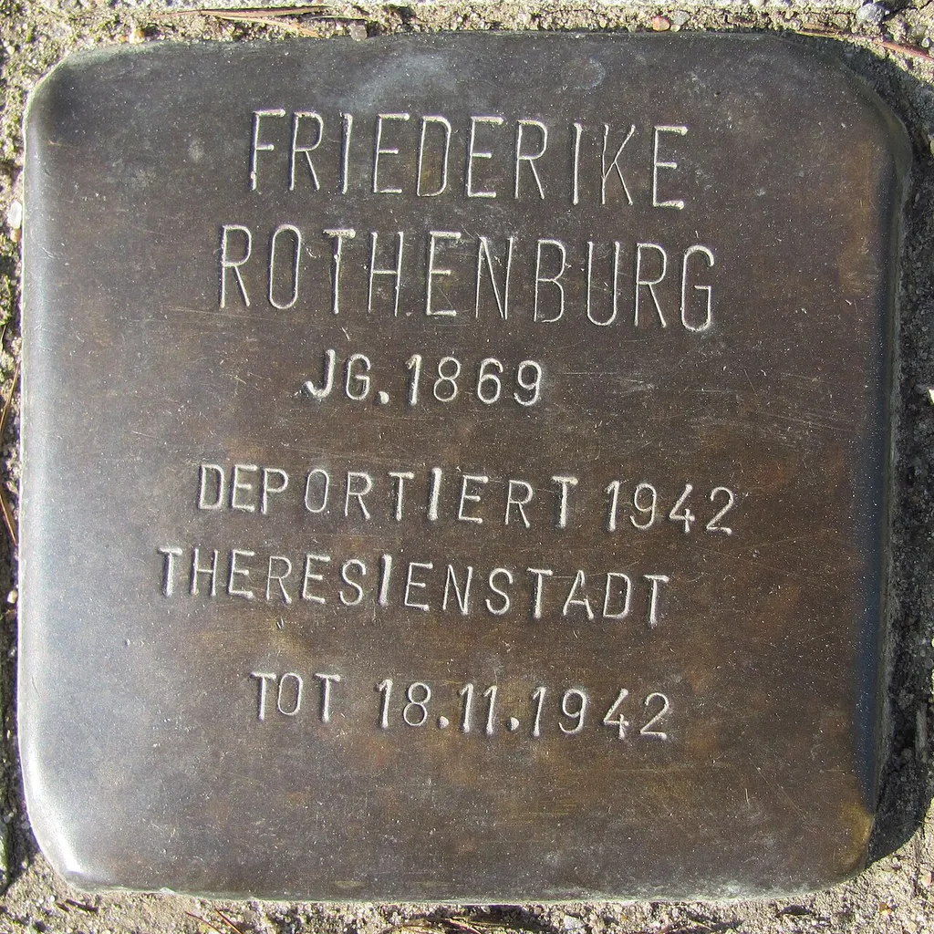 Stolperstein für Friederike Rothenburg vor dem Haus Kurzer Kamp 6
