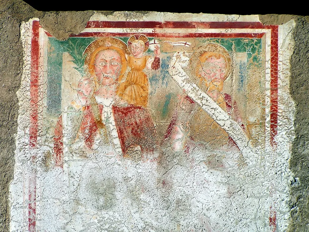 Chiesa dei Santi Gervasio e Protasio affresco tardo gotico.