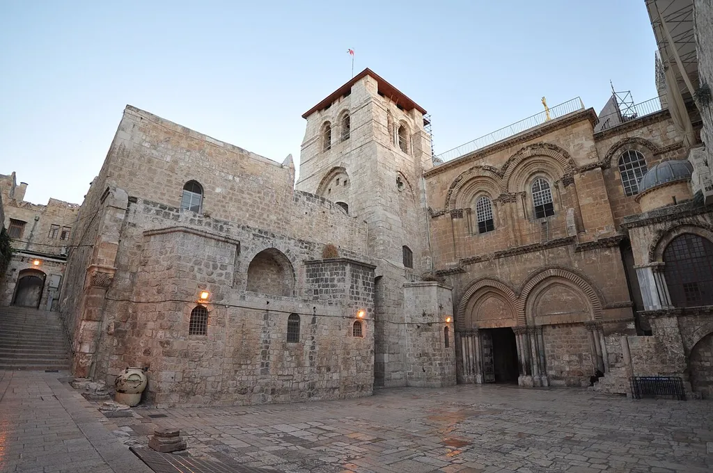 The Church of the Holy Sepulchre, also called the Basilica of the Holy Sepulchre, or the Church of the Resurrection by Eastern Christians, is a church within the Christian Quarter of the walled Old City of Jerusalem. It is a few steps away from the Muristan.