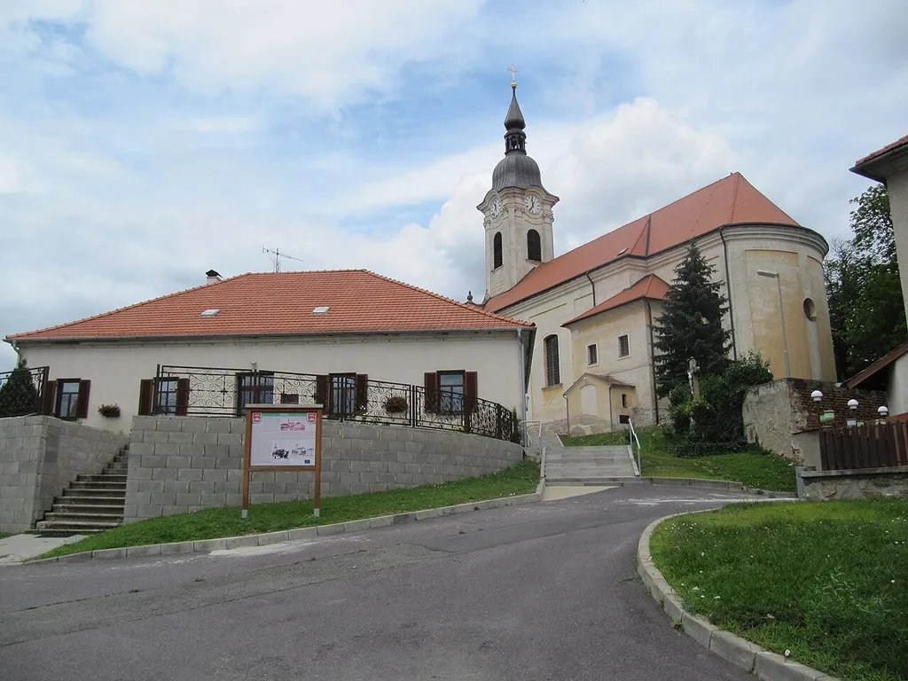 Hrušovany nad Jevišovkou in Znojmo District, Czech Republic. Presbytery and Church of Saint Stephen.