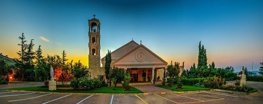 Exterior view at dawn of Our Lady Of Lebanon Church, located at Mulbarton, south of Johannesburg in South Africa