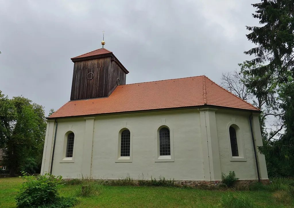 South-south-eastern view of the church in Küstrinchen , Lychen municipality , Uckermark district, Brandenburg state, Germany