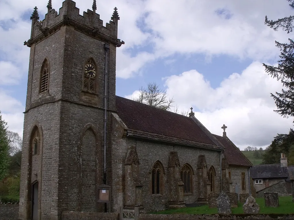 St Andrew's parish church, Minterne Magna, Dorset, seen from the southwest