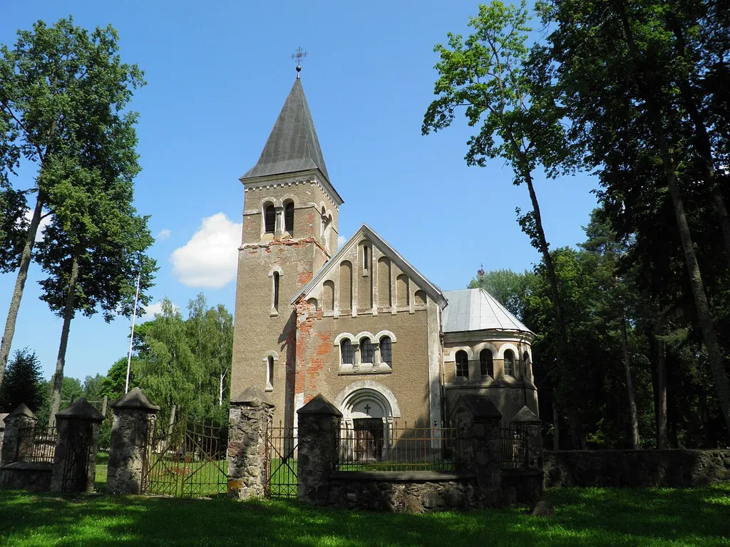 Lutheran church in Gārsene, Latvia