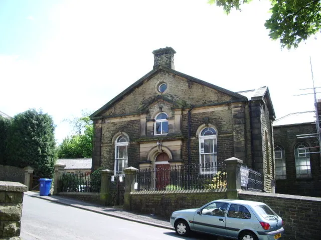 Rakefoot Methodist Church, York Street, Crawshawbooth, Lancashire. Built in 1874 as a Methodist school for the church that had been built in 1867. The church has since closed and the former school is now the church.