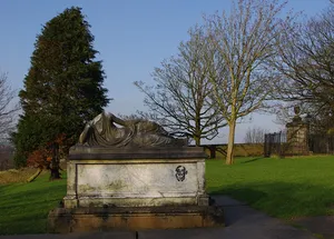 Monument approximately 19 metres west of tower of Priory Church of St Mary