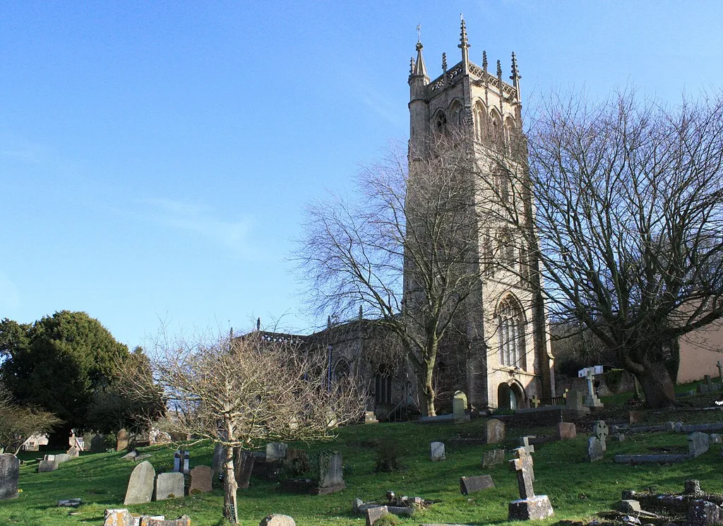 St James the Great parish church, Winscombe, Somerset, seen from the northwest