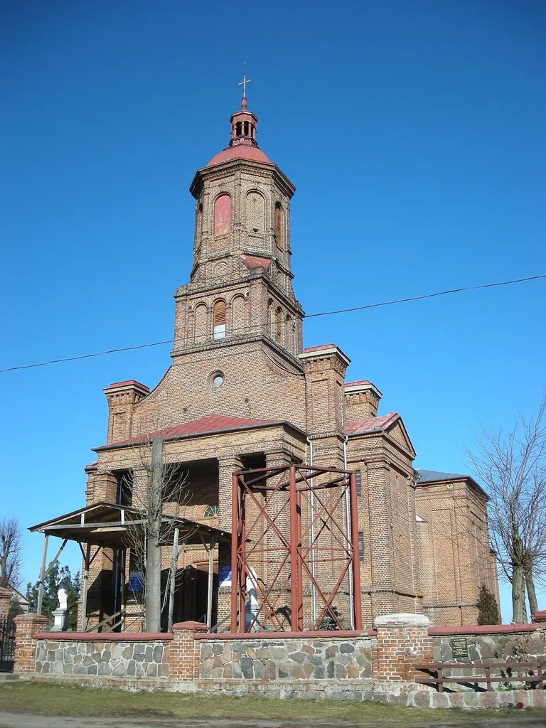 The church in Miłkowice, Poland.